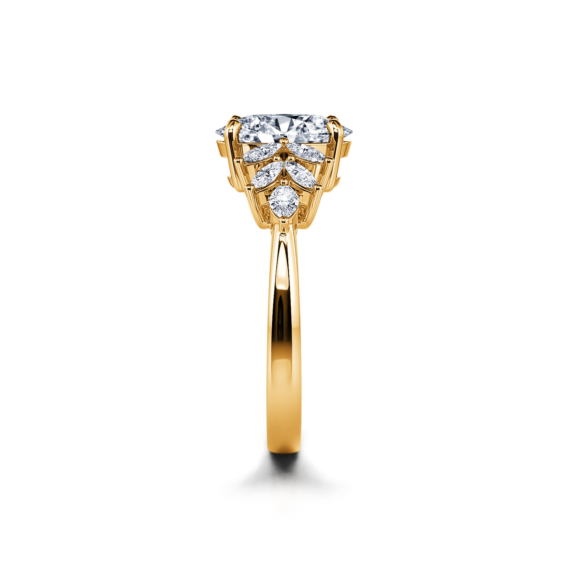Bague de fiançailles or jaune diamant de synthèse Loly Lab 3