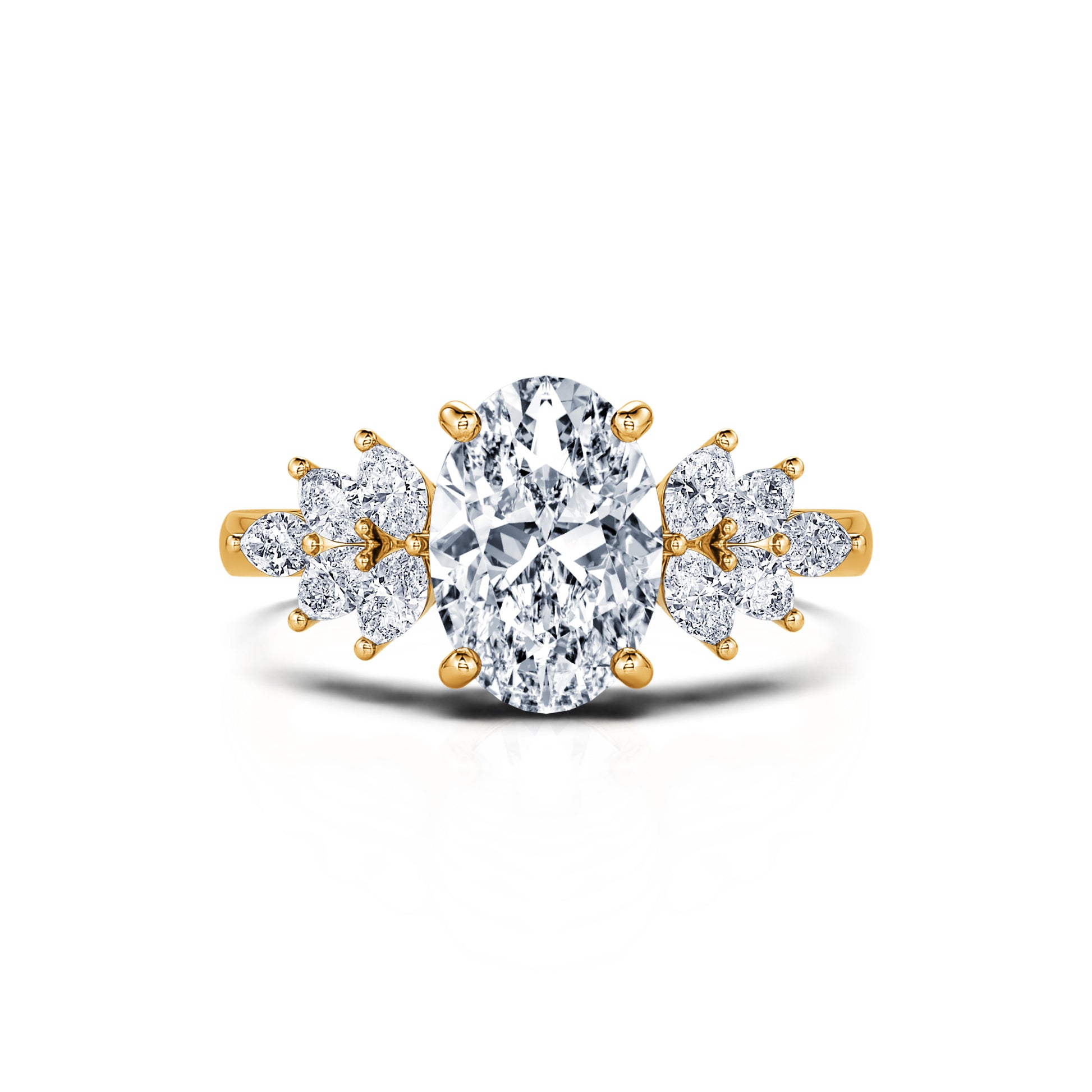 Bague de fiançailles or jaune diamant de synthèse Loly Lab 1