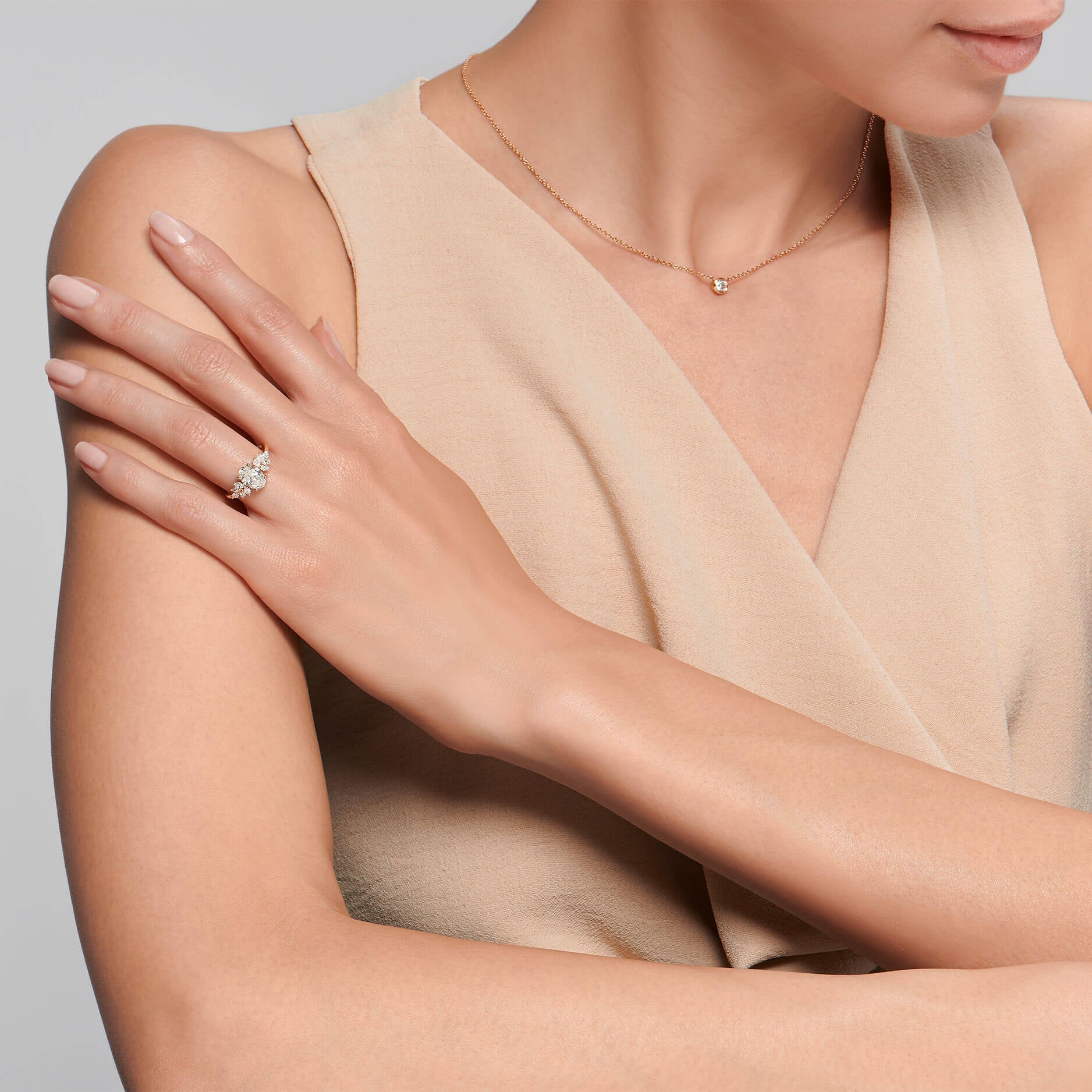 Bague de fiançailles or jaune diamant de synthèse Loly Lab 5
