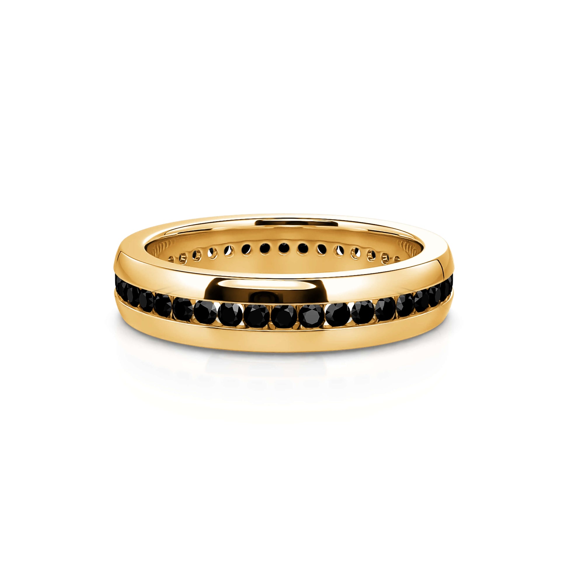 Alliance diamant noir or jaune Loranne 3
