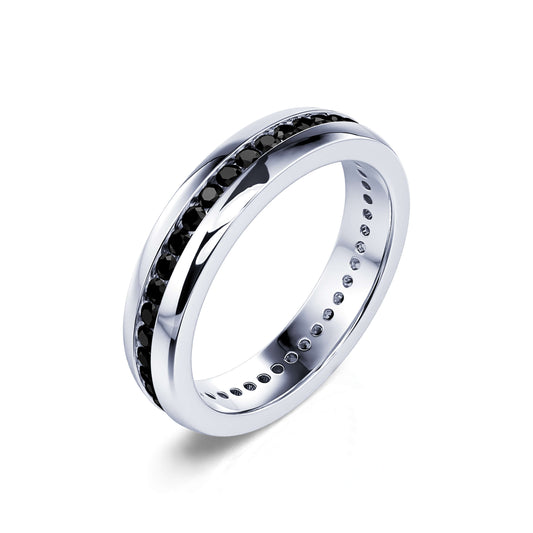 Loranne&nbsp;-&nbsp;Alliance diamant noir platine #1