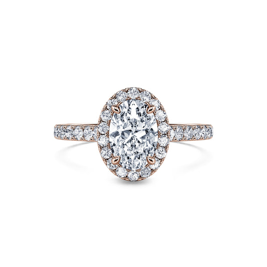 Louise Lab - Bague de fiançailles or rose diamant de synthèse #1