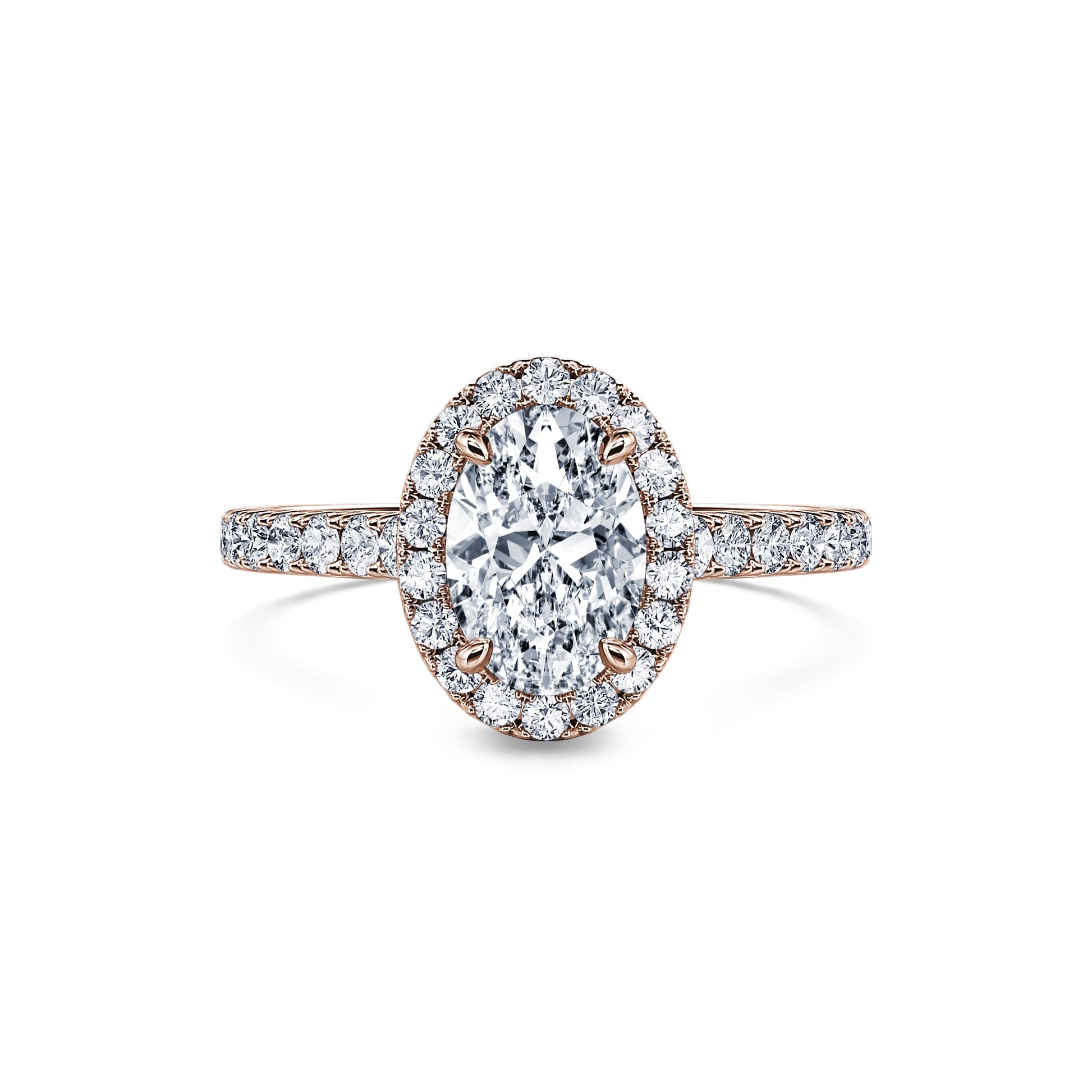 Bague de fiançailles or rose diamant de synthèse Louise Lab 1