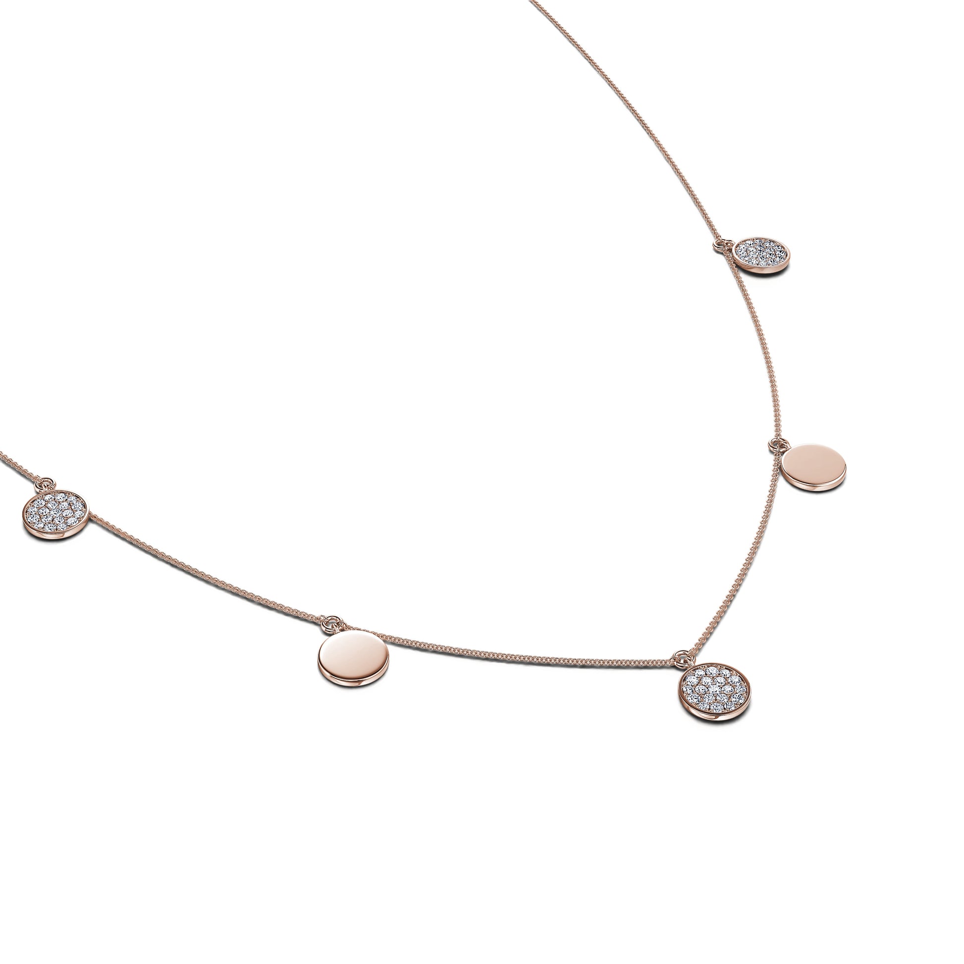 Collier or rose et diamant  Louna 1