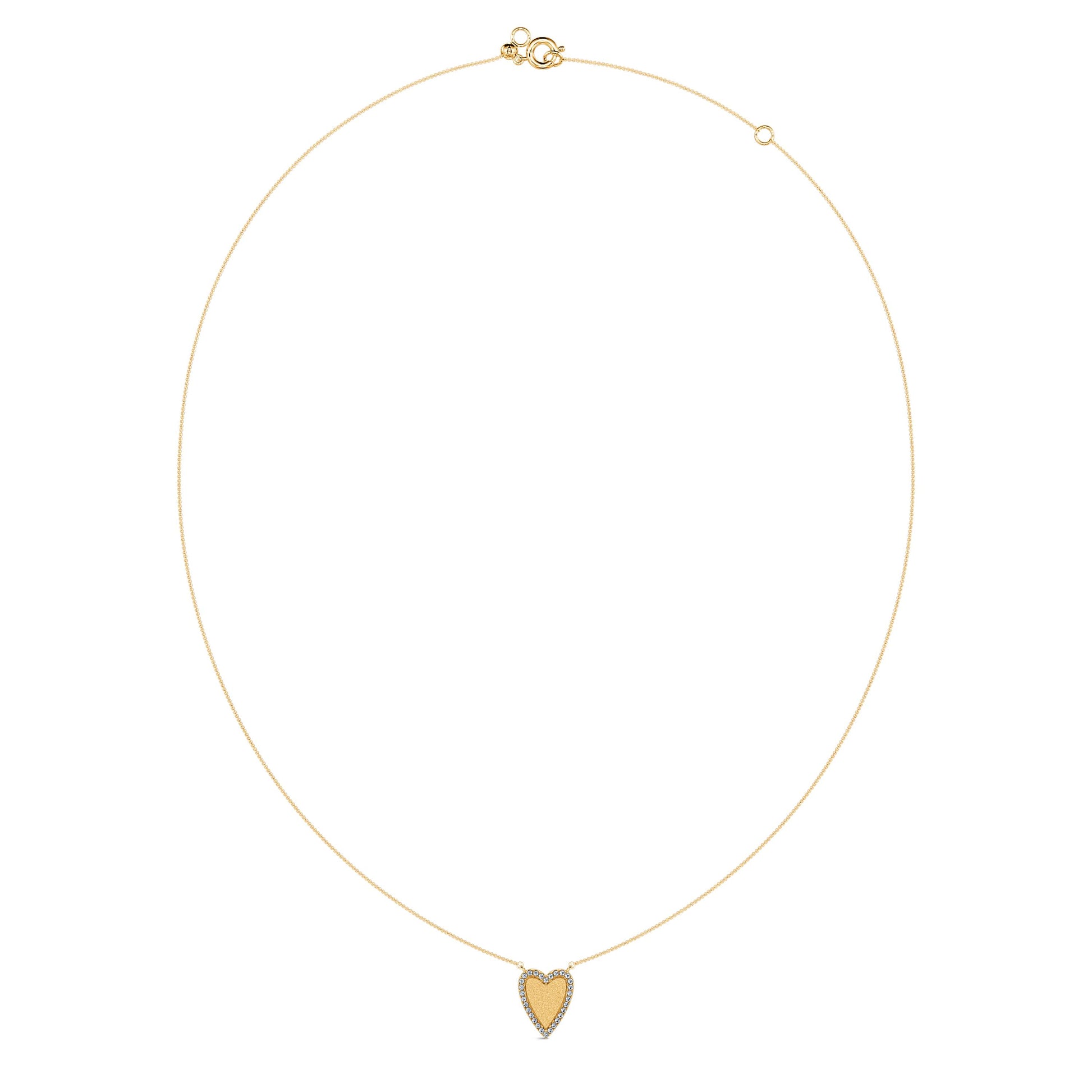 Collier diamant coeur interieur mat or jaune Loy S 3