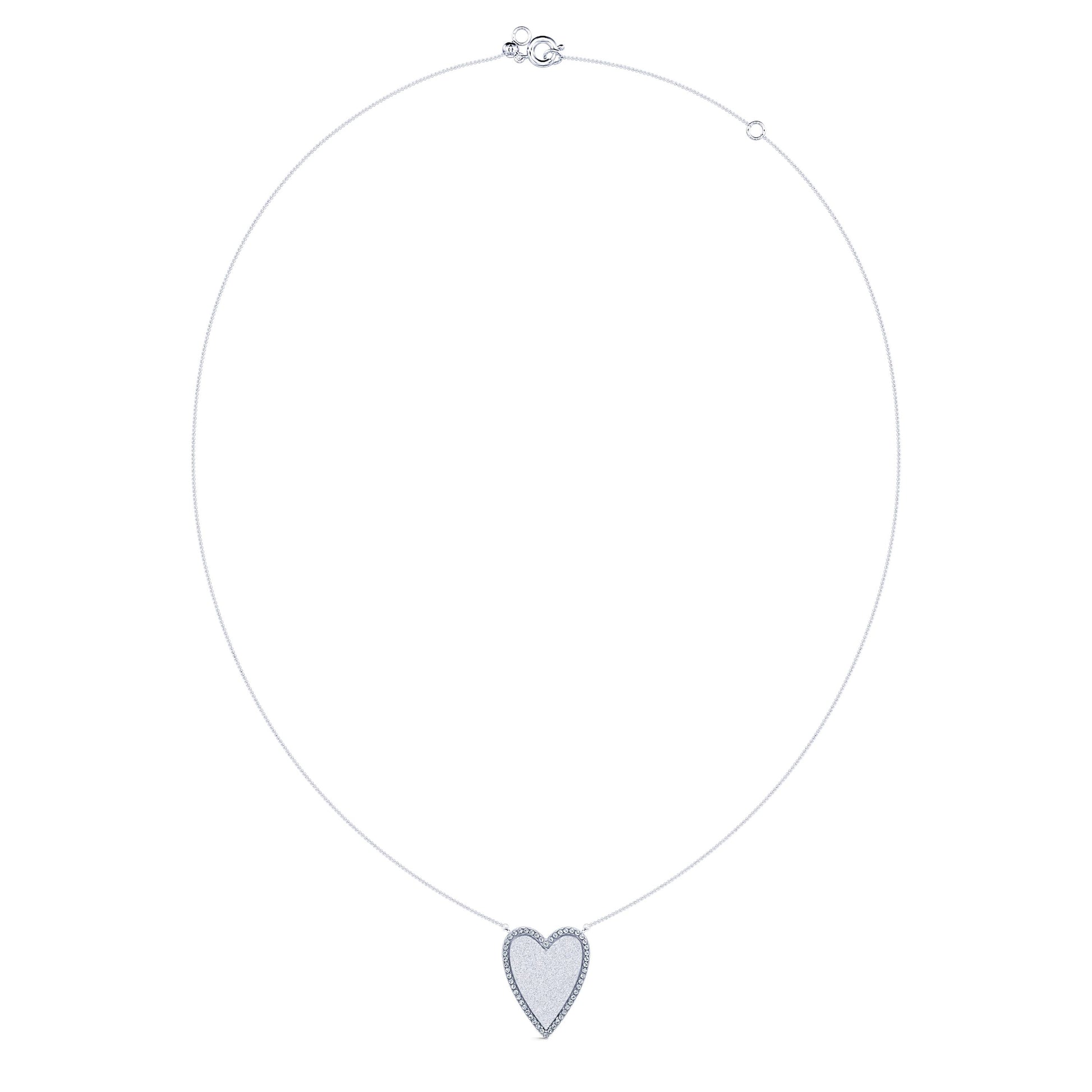 Collier diamant coeur interieur mat or blanc Loy M 3