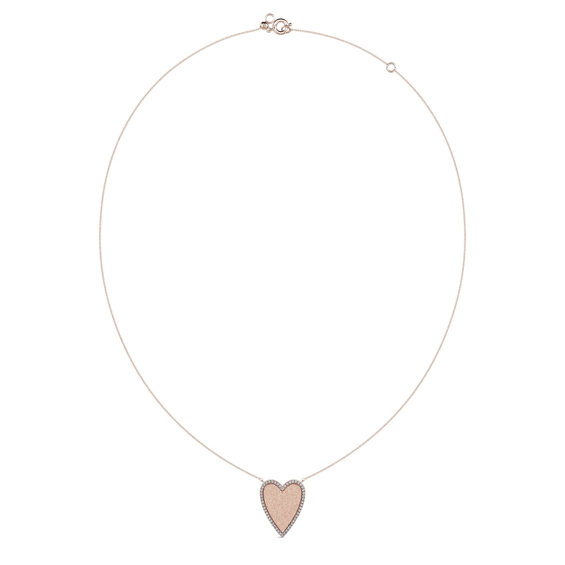Collier diamant coeur interieur mat or rose Loy M 3