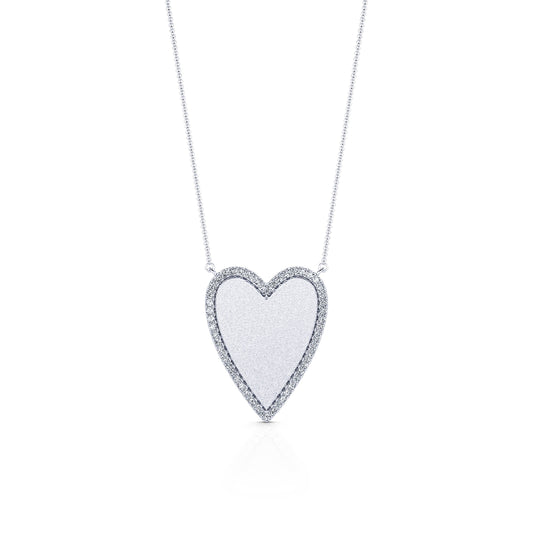 Loy M&nbsp;-&nbsp;Collier diamant coeur interieur mat or blanc #2