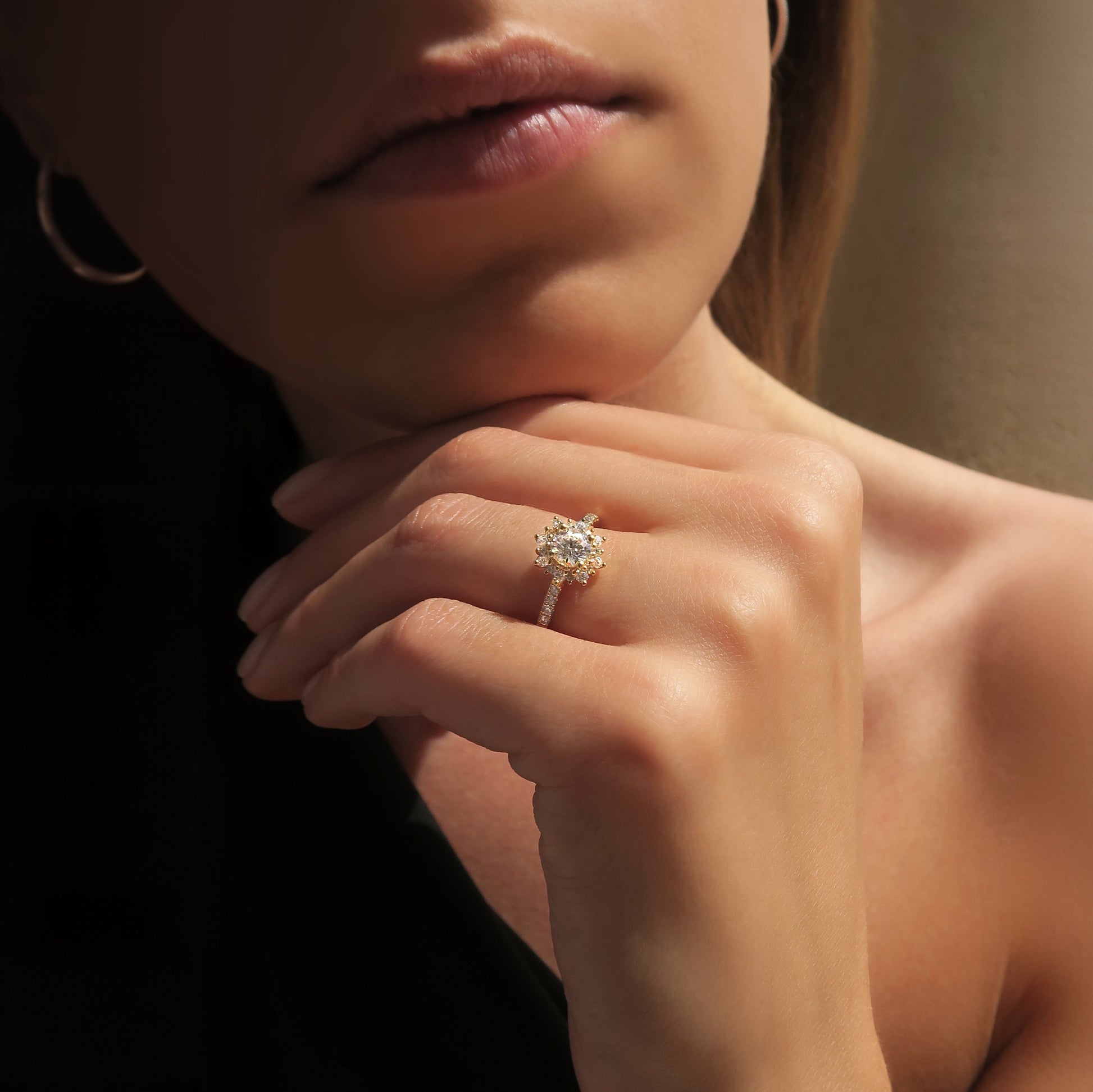 Bague marguerite or rose Lucile 5