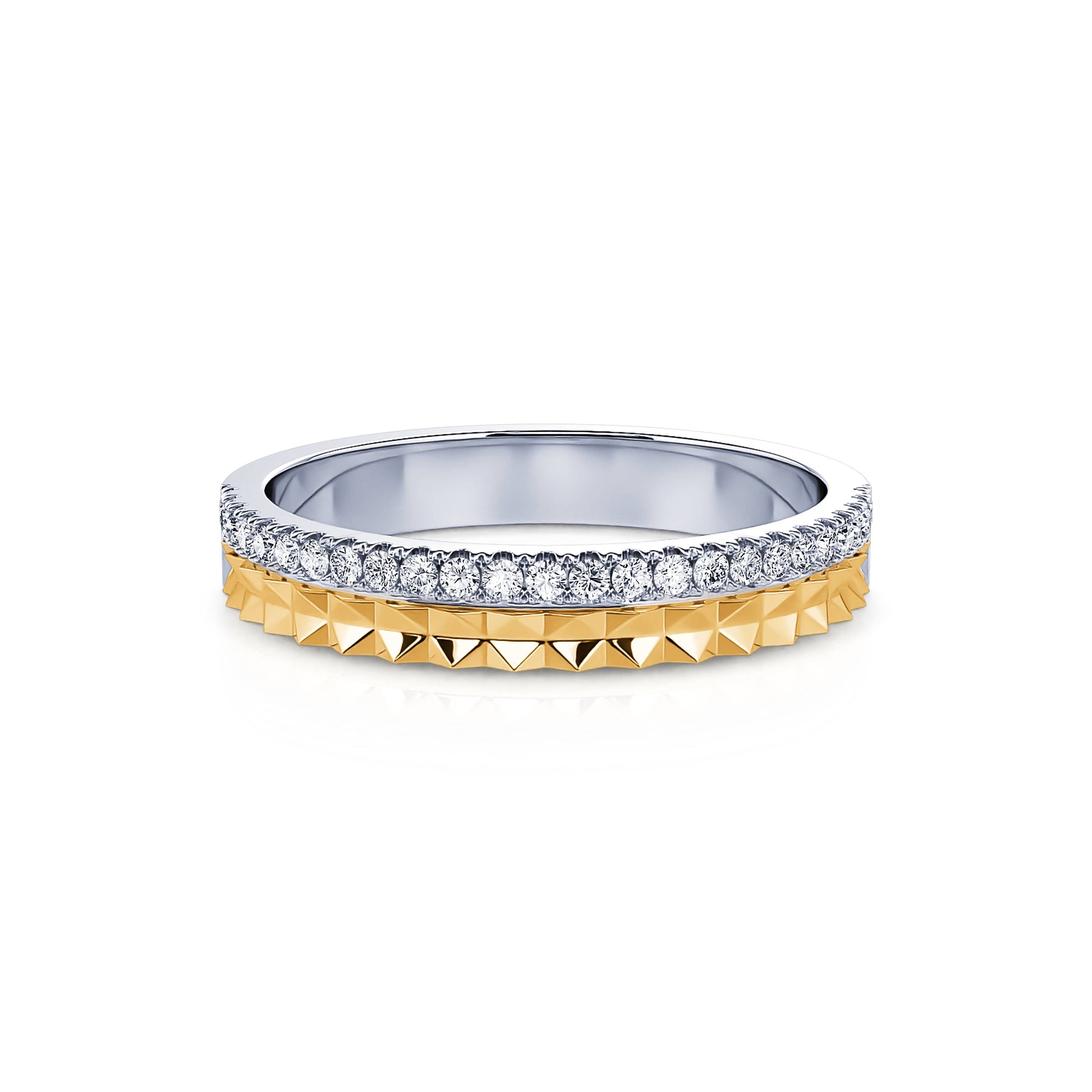 Alliance guillochée et diamant or jaune Luz 2