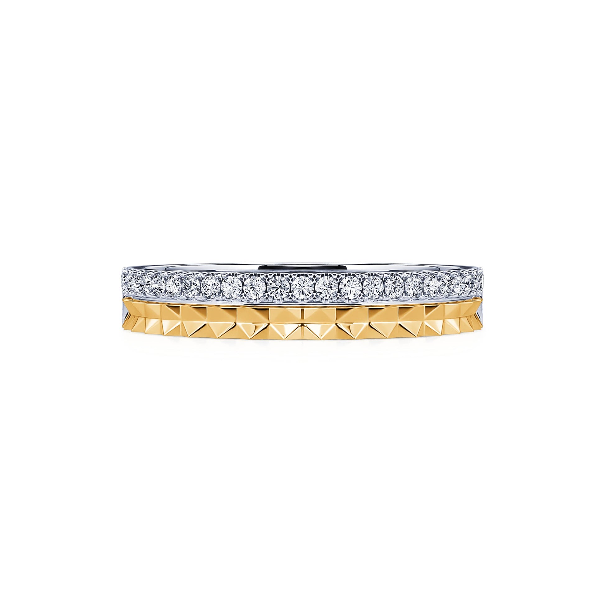 Alliance guillochée et diamant or jaune Luz 3