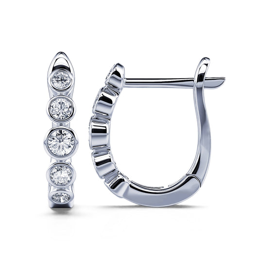 Lyes - Créoles or blanc serti clos #2