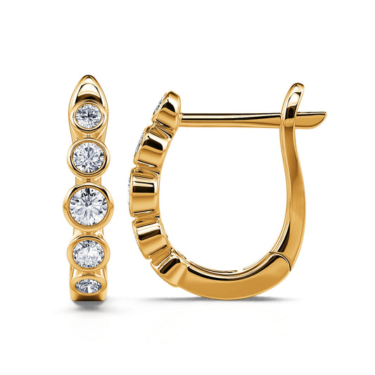 Lyes - Créoles or jaune serti clos #2