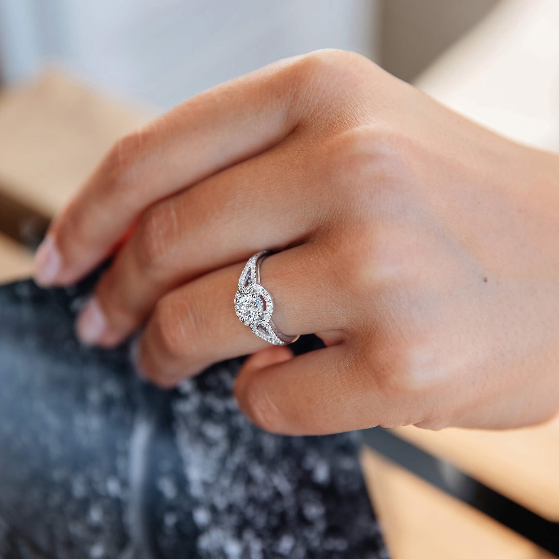 Bague de fiançailles platine diamant Lyna 4