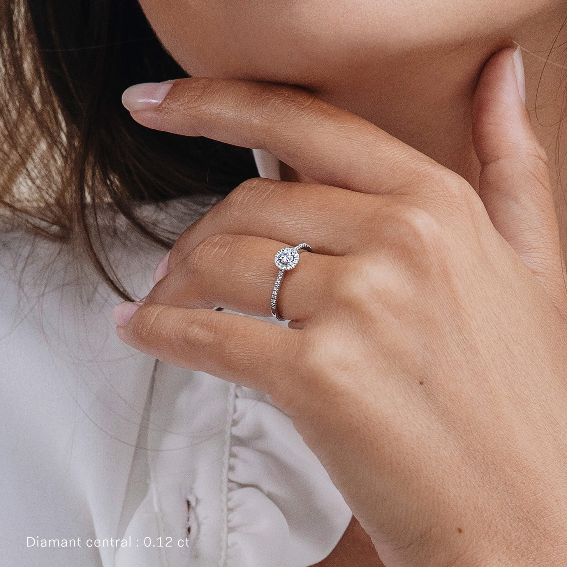 Bague de fiançailles ronde en platine  Manhattan 5
