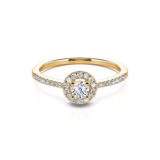 Manhattan - Bague de fiançailles ronde en or jaune #1