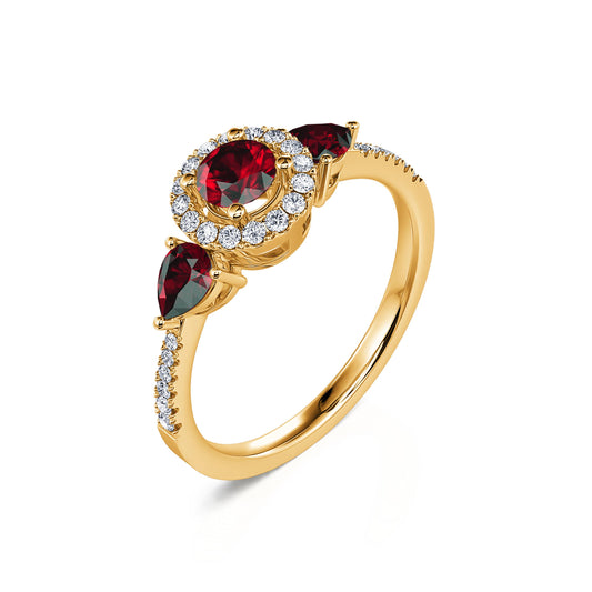 Mara&nbsp;-&nbsp;Bague triologie rubis et diamant #2