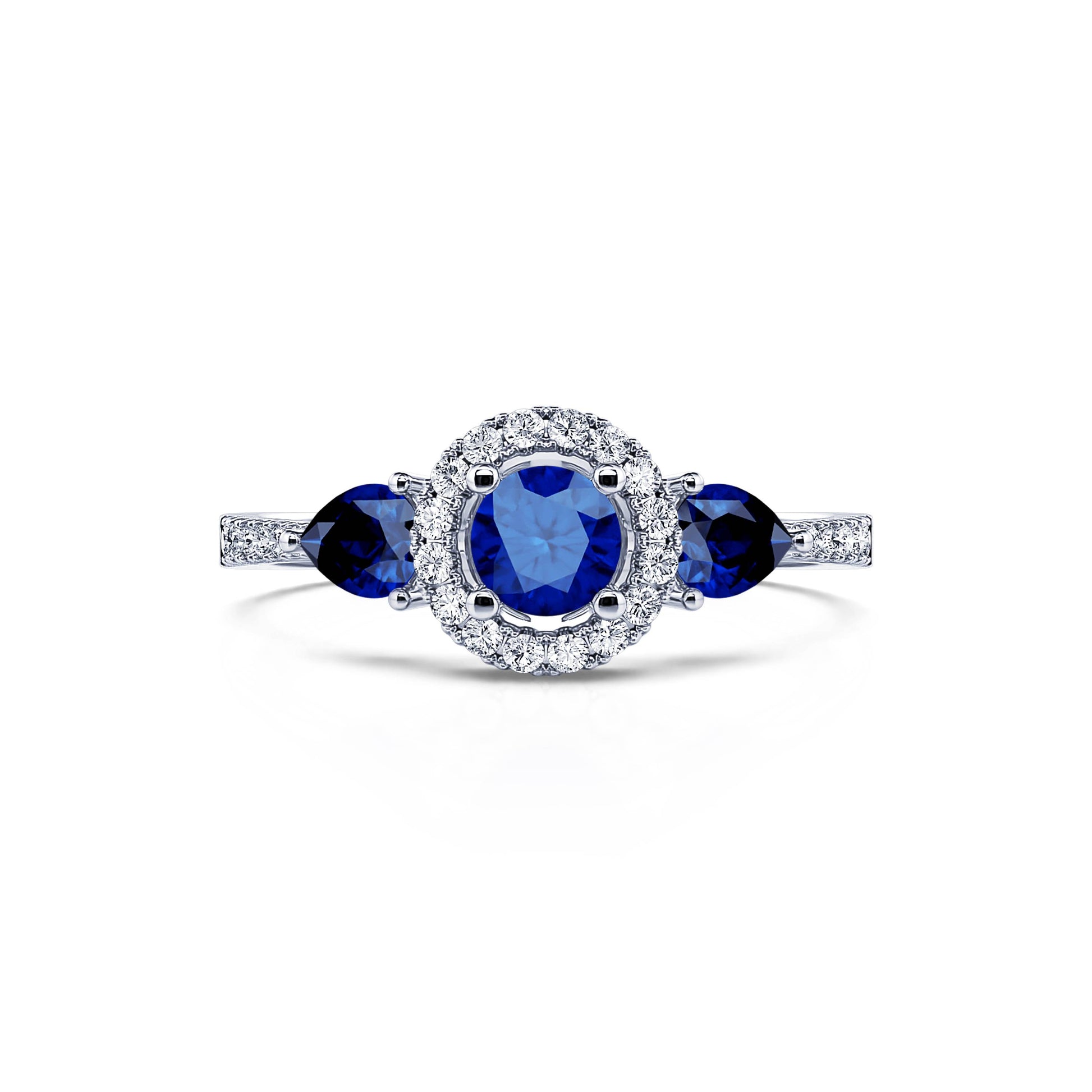 Bague platine triologie saphir et diamant Mara 1