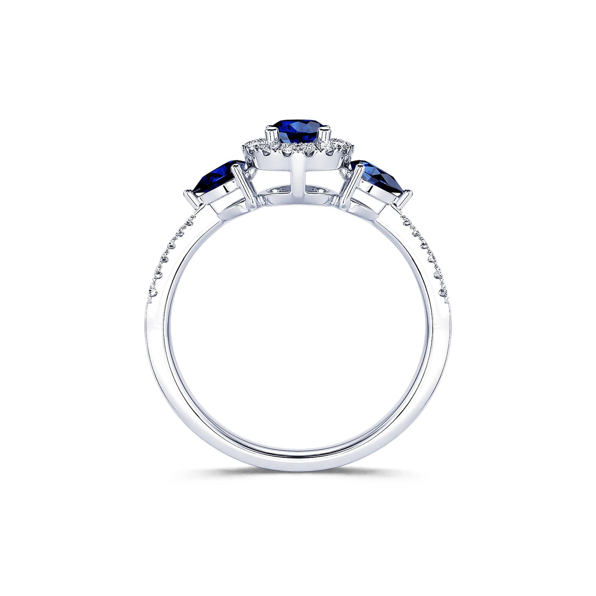 Bague platine triologie saphir et diamant Mara 3