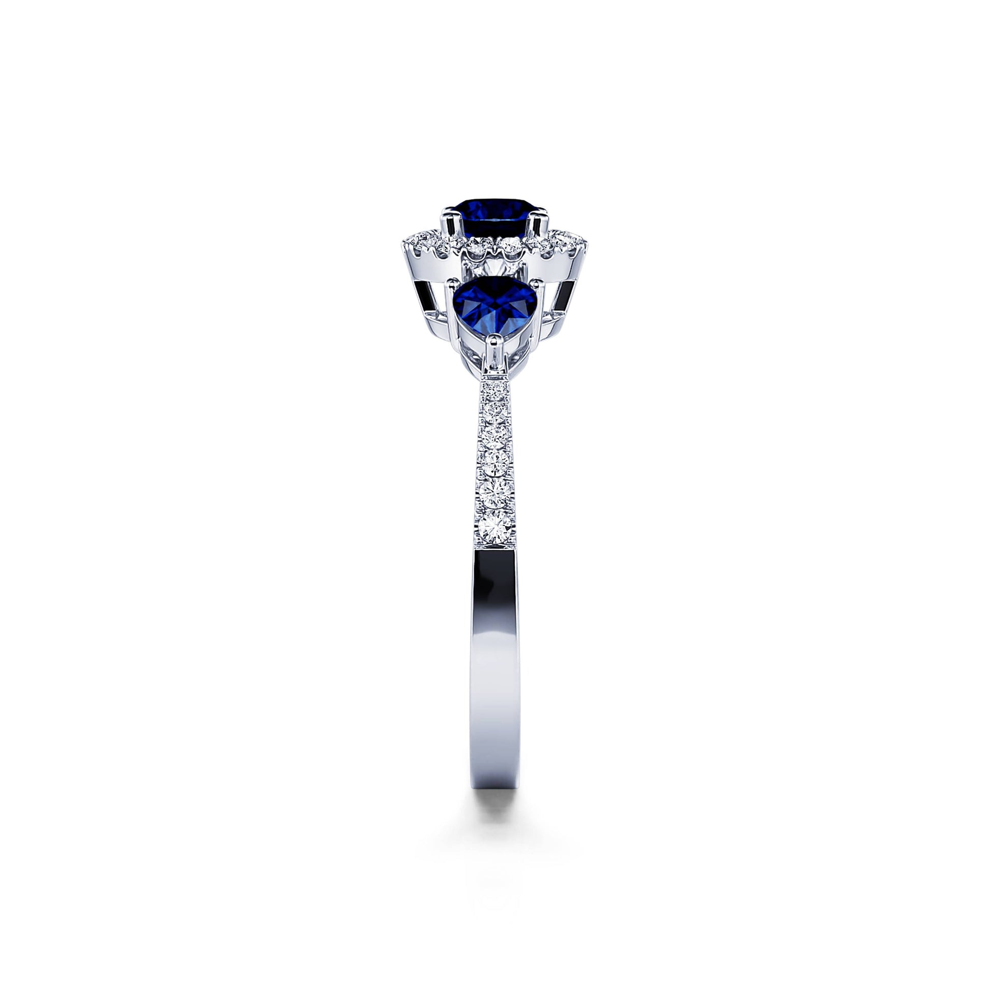Bague platine triologie saphir et diamant Mara 4