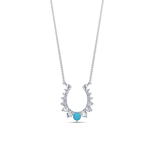 Maria&nbsp;-&nbsp;Collier encre or blanc diamant et turquoise #2