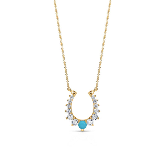 Maria&nbsp;-&nbsp;Collier encre or jaune diamant et turquoise #2