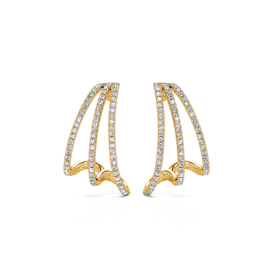 Martha - Boucles d'oreilles multi-créoles diamant or jaune #1