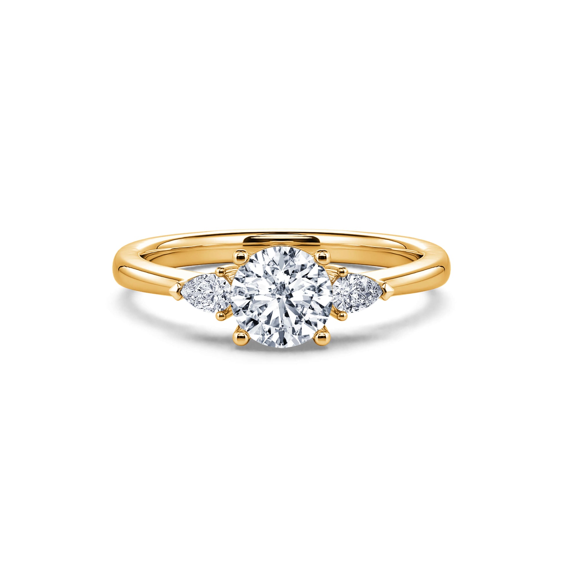 Solitaire diamant de synthèse en or jaune Maylis Lab 3