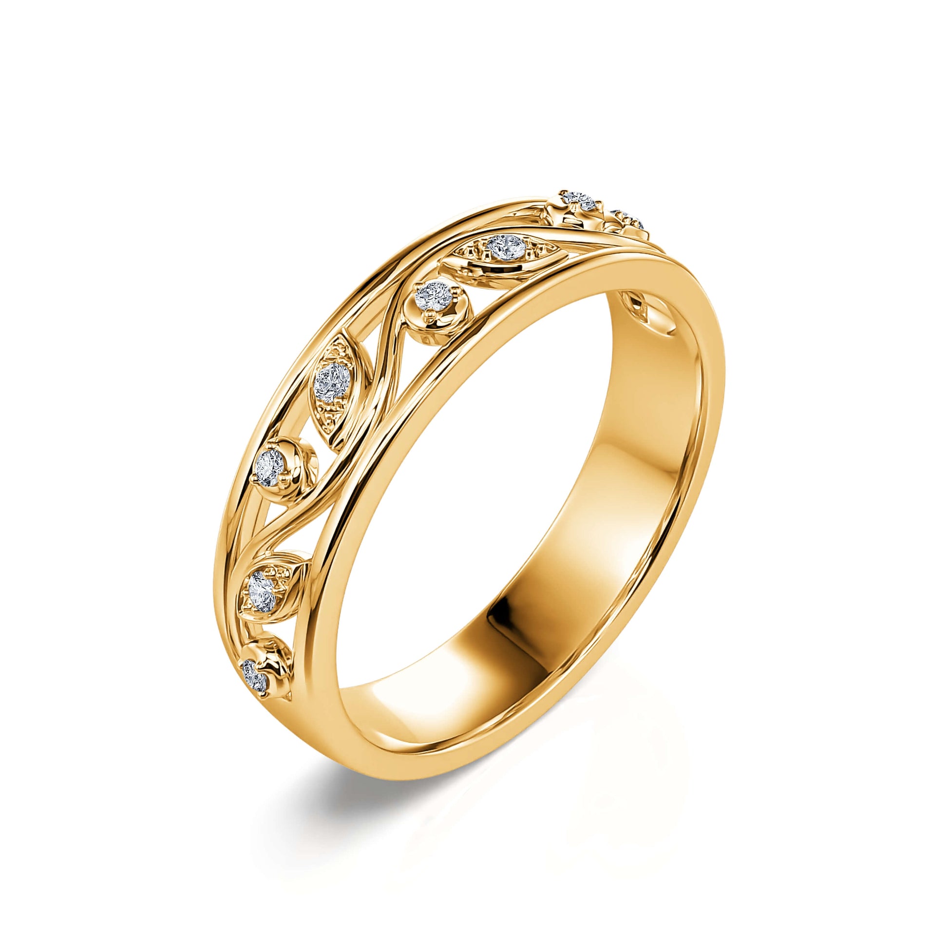 Alliance or jaune diamant Melina 1