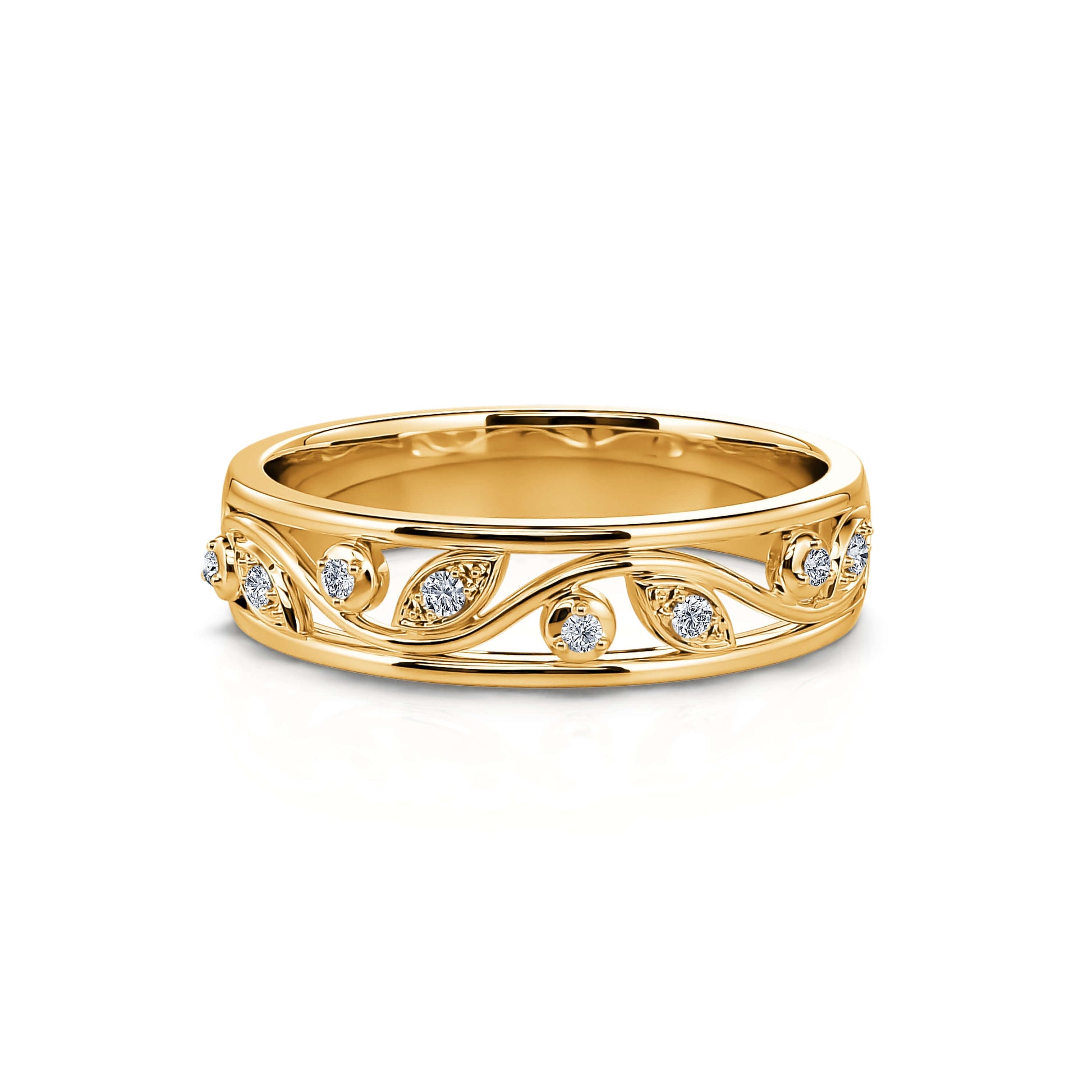 Alliance or jaune diamant Melina 3