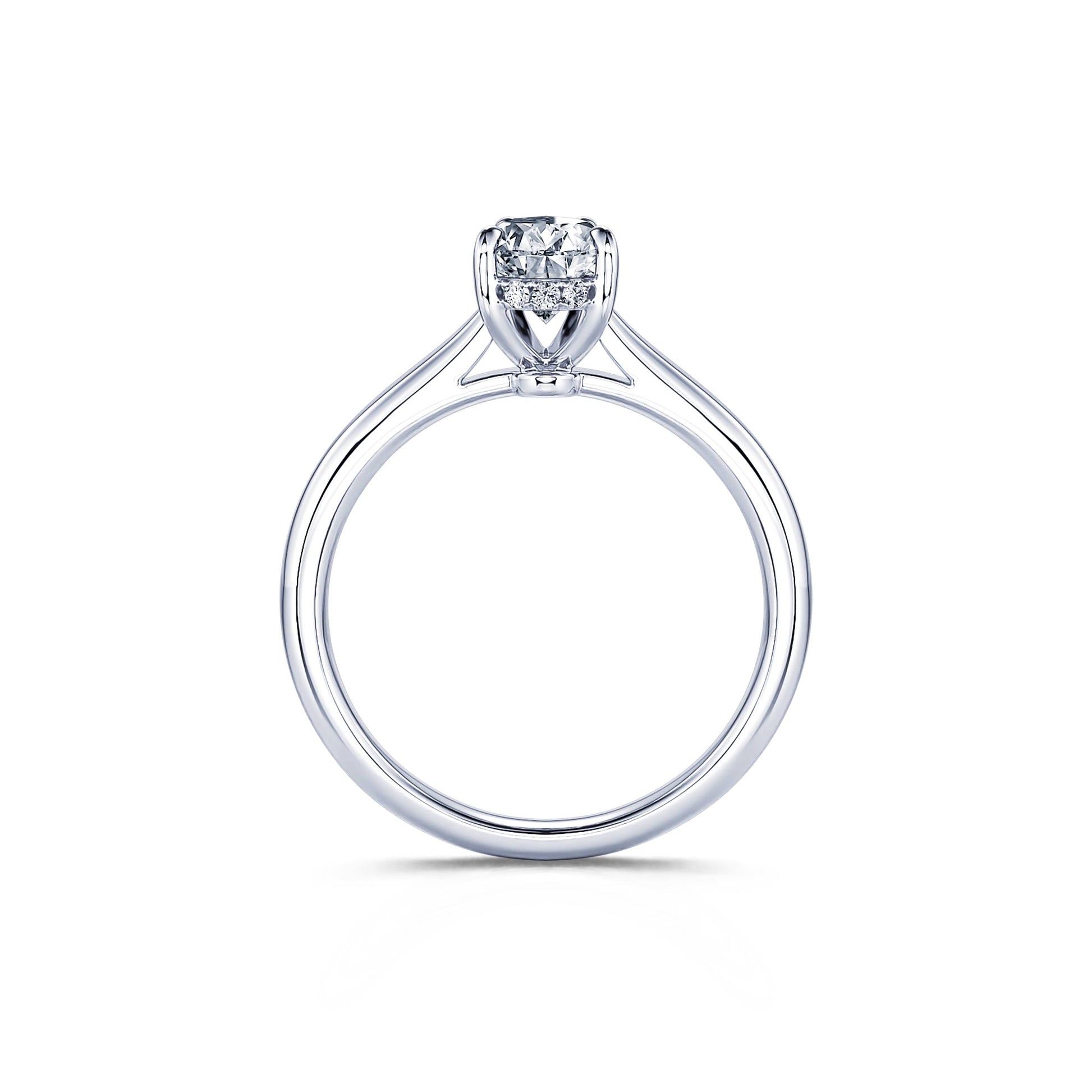 Bague de fiançailles poire en platine diamant Merav 3