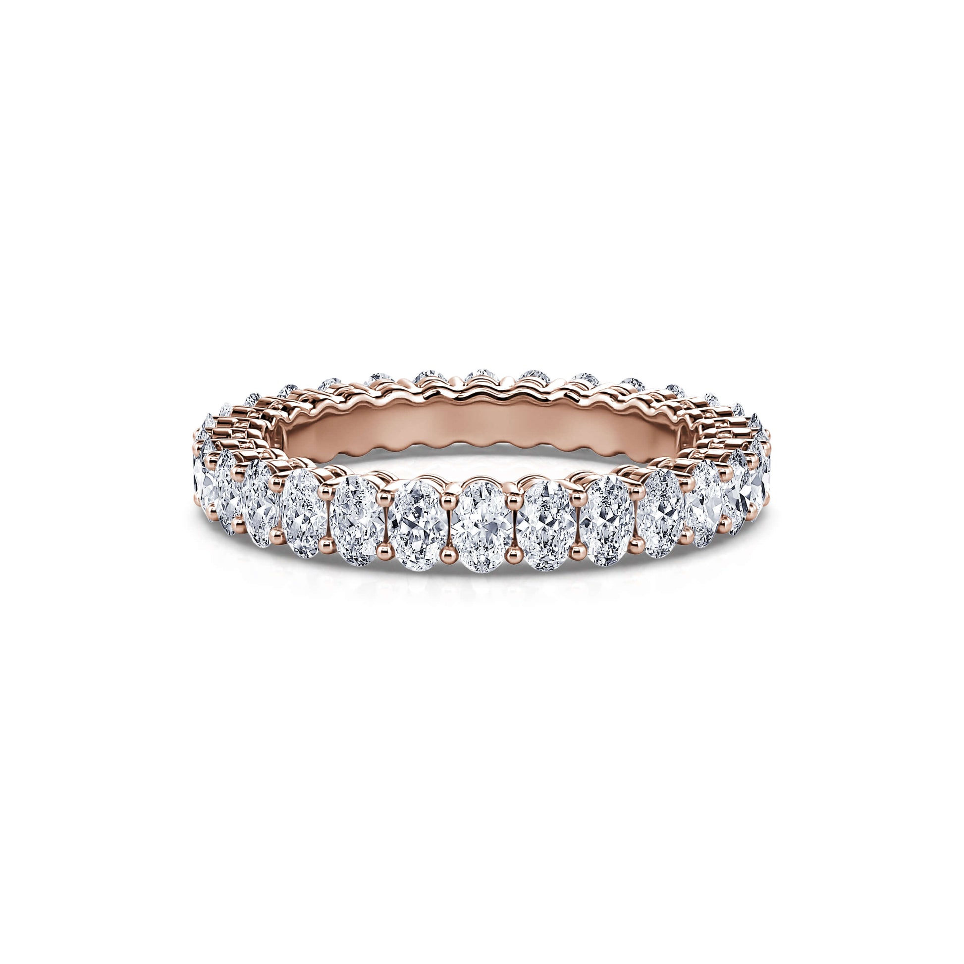 Alliance or rose diamant de synthèse ovale Mia Lab 3