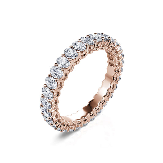 Mia Lab&nbsp;-&nbsp;Alliance or rose diamant de synthèse ovale #1