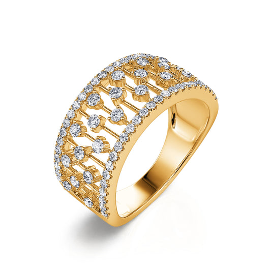 Miley - Bague dentelle or jaune et diamant  #1