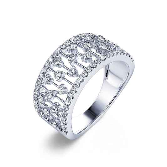 Miley&nbsp;-&nbsp;Bague dentelle or blanc et diamant  #1
