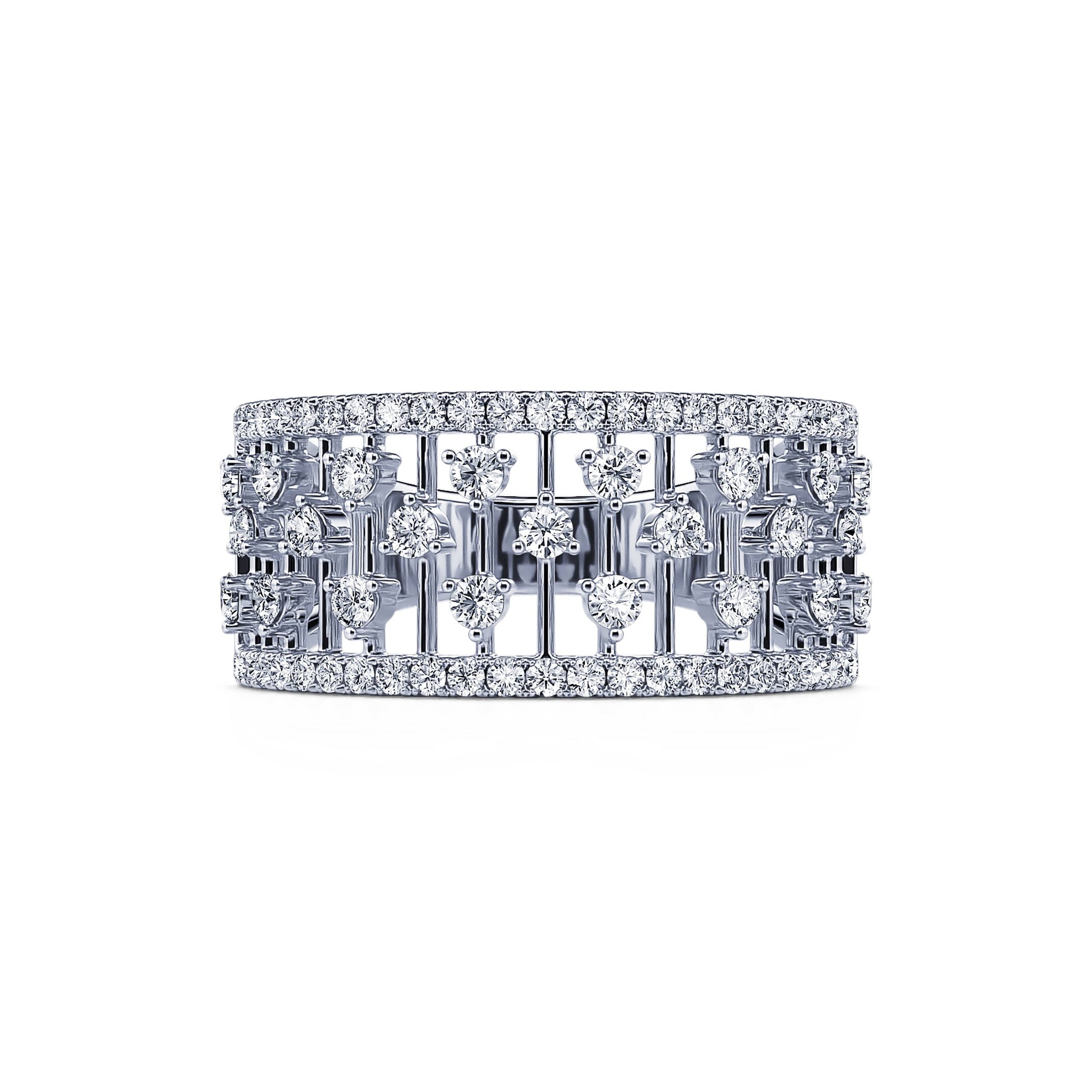 Bague dentelle or blanc et diamant  Miley 2