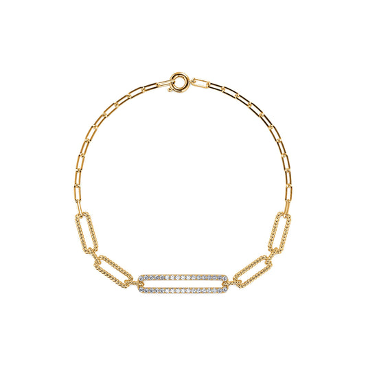 Mily - Bracelet mallion or jaune diamant #2