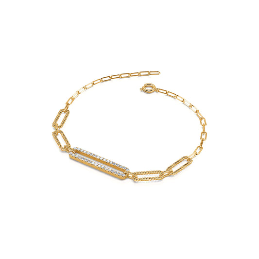 Mily - Bracelet mallion or jaune diamant #1