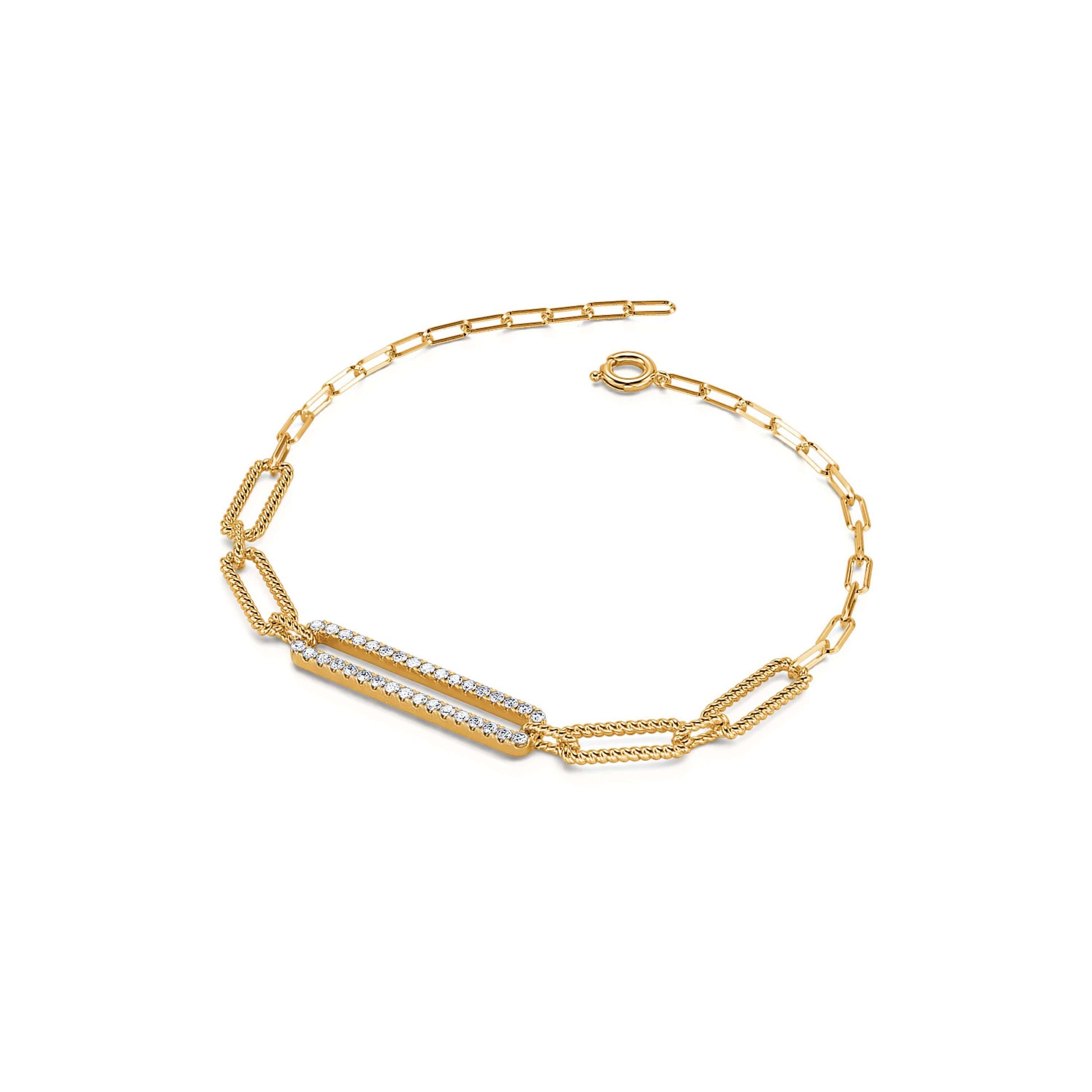 Bracelet mallion or jaune diamant Mily 1