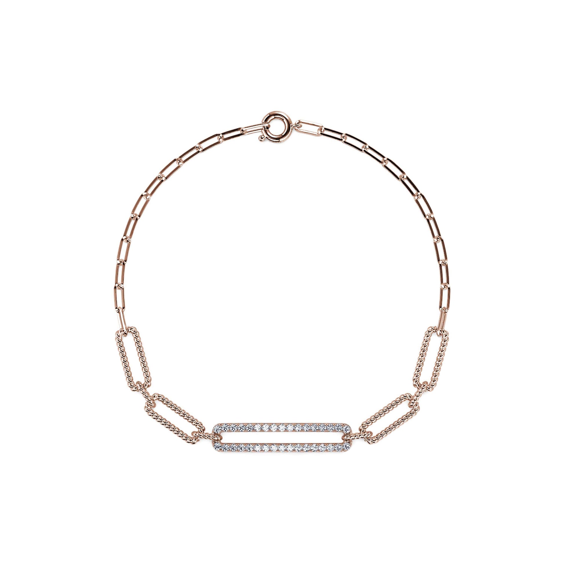 Bracelet mallion or rose diamant Mily 2