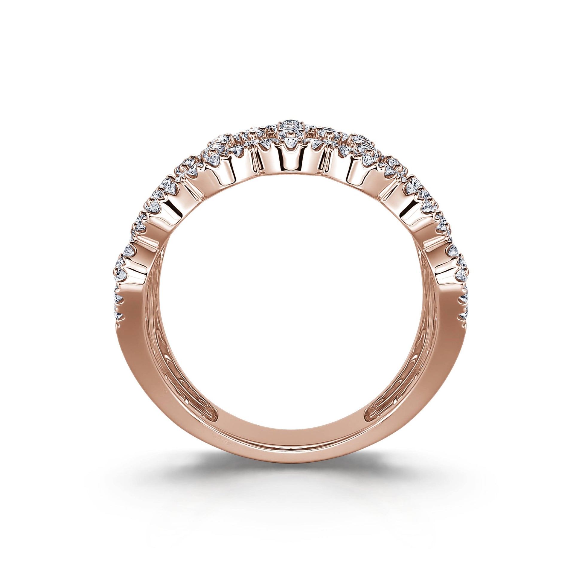 Bague dentelle or rose et diamant  Mindy 3
