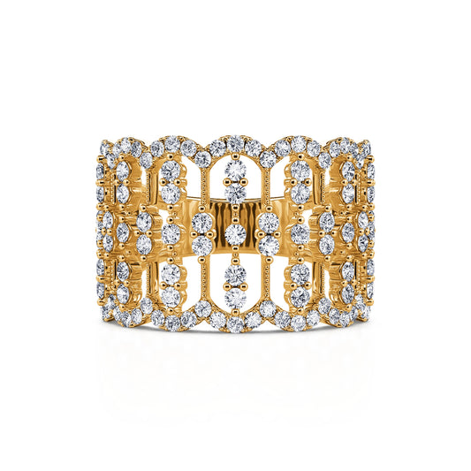 Mindy - Bague dentelle or jaune et diamant  #2