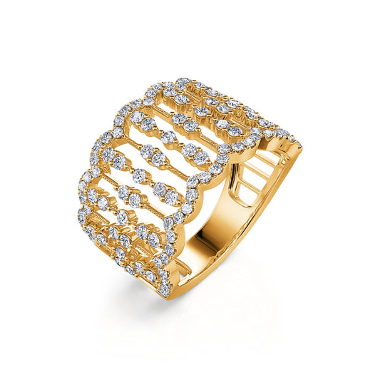 Mindy - Bague dentelle or jaune et diamant  #1