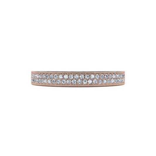 Misa&nbsp;-&nbsp;Alliance demi tour or rose diamant pavé #2