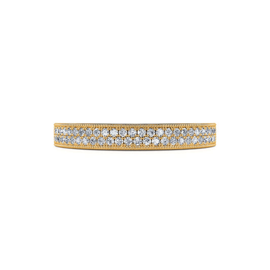 Misa&nbsp;-&nbsp;Alliance demi tour or jaune diamant pavé #2