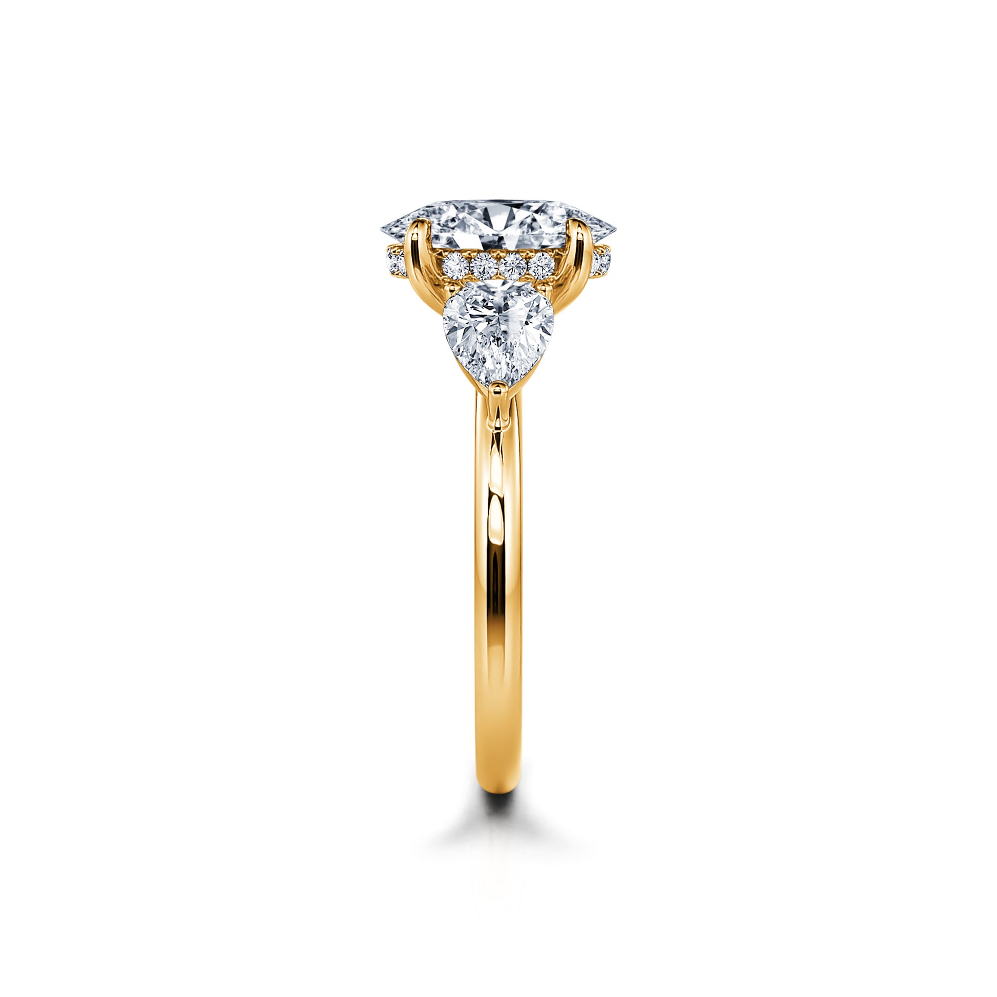 Bague de fiançailles Or jaune diamant de synthèse Morgan Lab 3