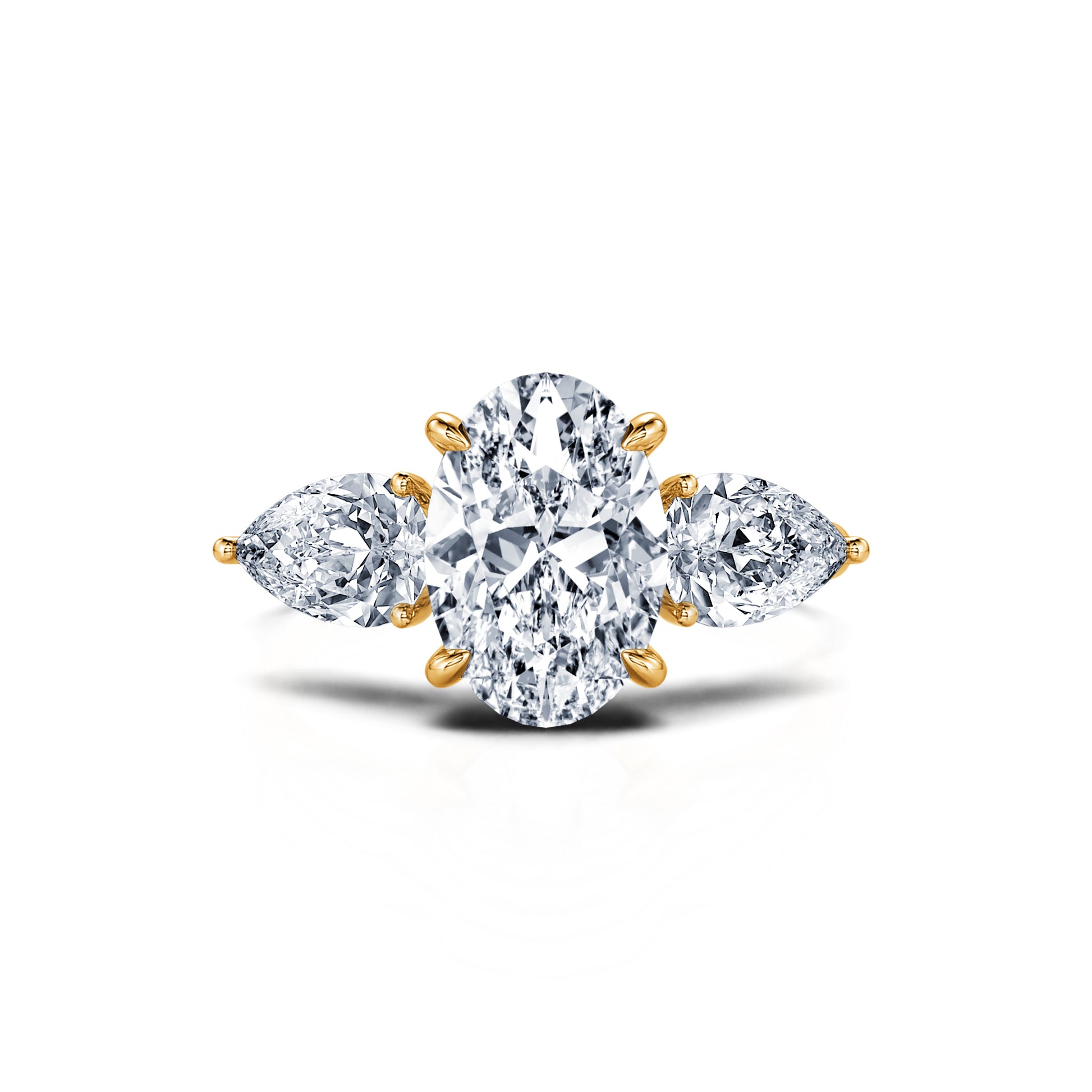 Bague de fiançailles Or jaune diamant de synthèse Morgan Lab 1