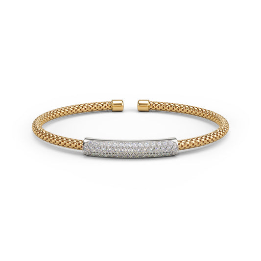 Muse&nbsp;-&nbsp;Bracelet jonc diamant or jaune #1