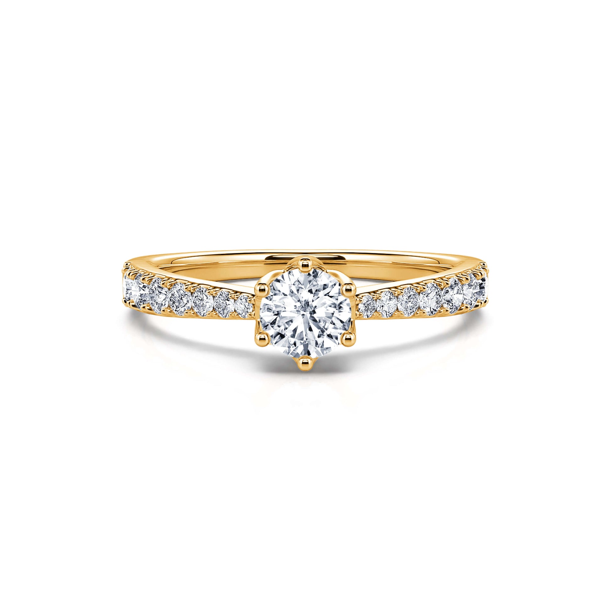 Solitaire or jaune diamant Myriam 4