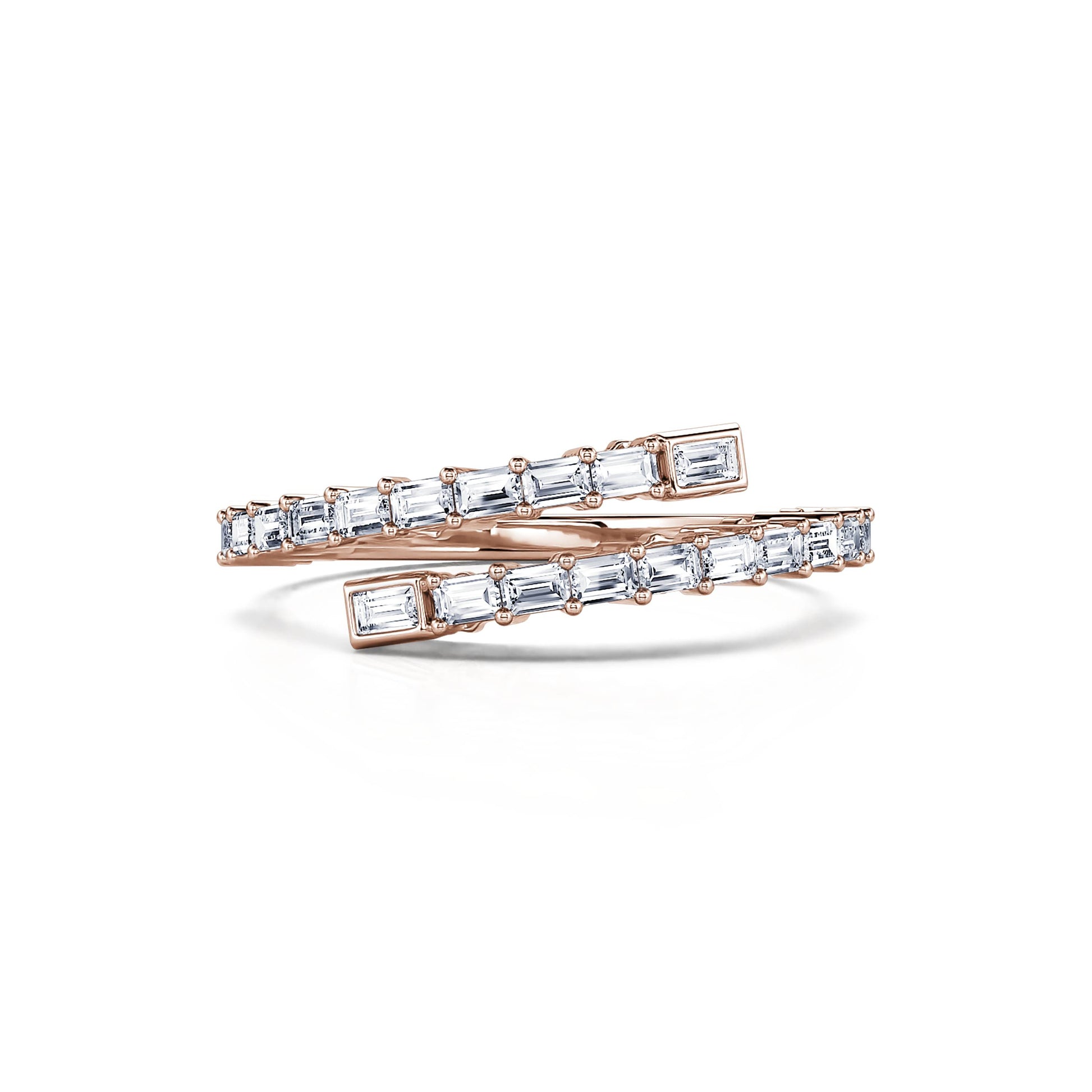 Bague serpent diamant emeraude or rose  Naja 2